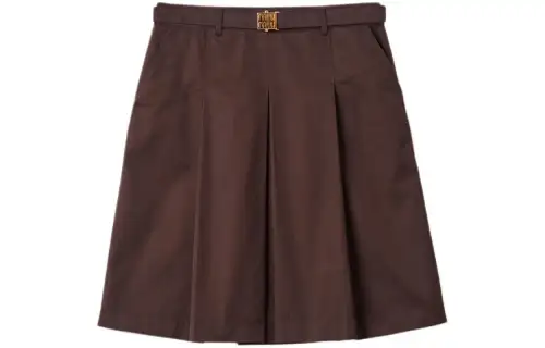 MIU MIU SS24 Casual Long Skirt Women's Cocoa Brown
