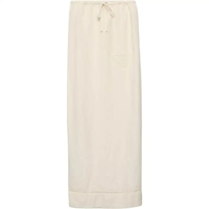 PRADA Embroidered Linen Skirt