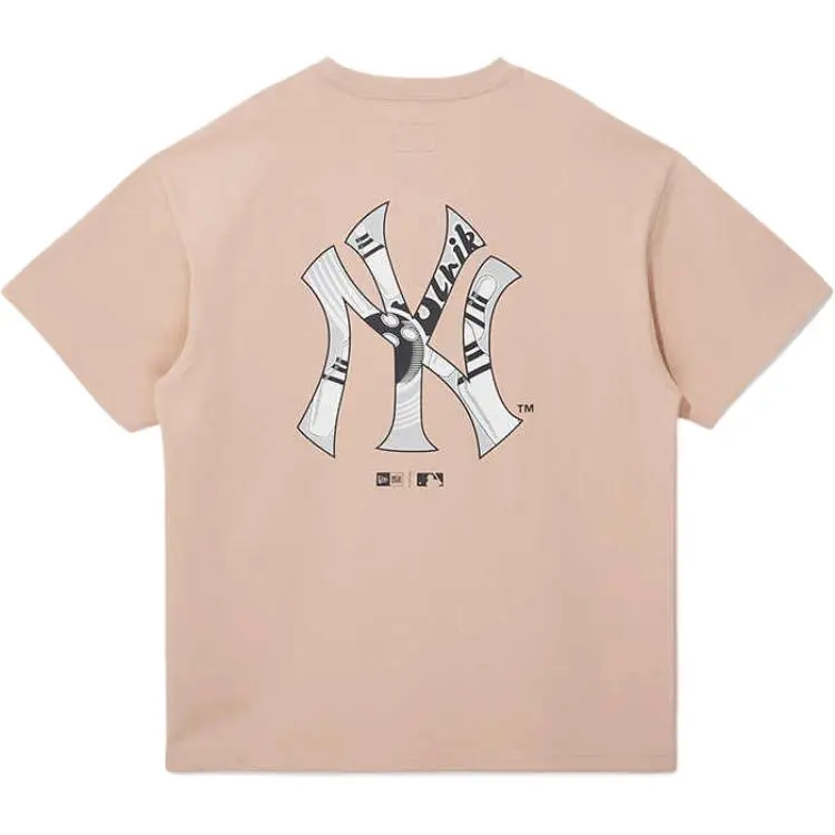 New Era X MLB T-Shirts Unisex Clay Pink Crew Neck Moderate Straight Fit