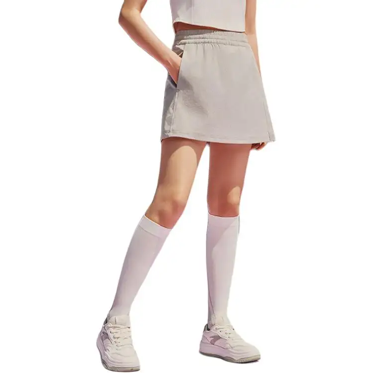 Anta Variety Training Collection Casual Short Skirts Women's Pearlescent Gray