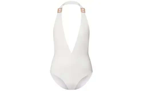 LOUIS VUITTON Brooch Detail V-Neck One-Piece Swimsuit