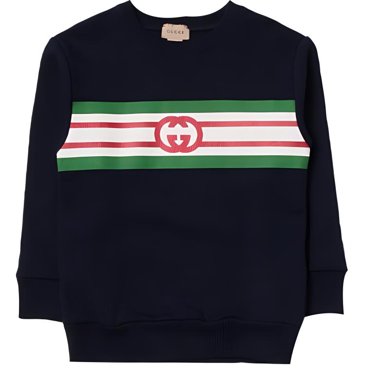 Мужское худи Gucci Logo (темно-синее)