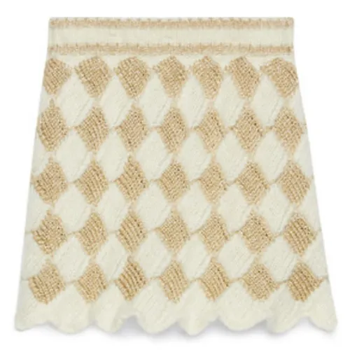GUCCI FW23 Casual Short Skirts Women's Yellow White