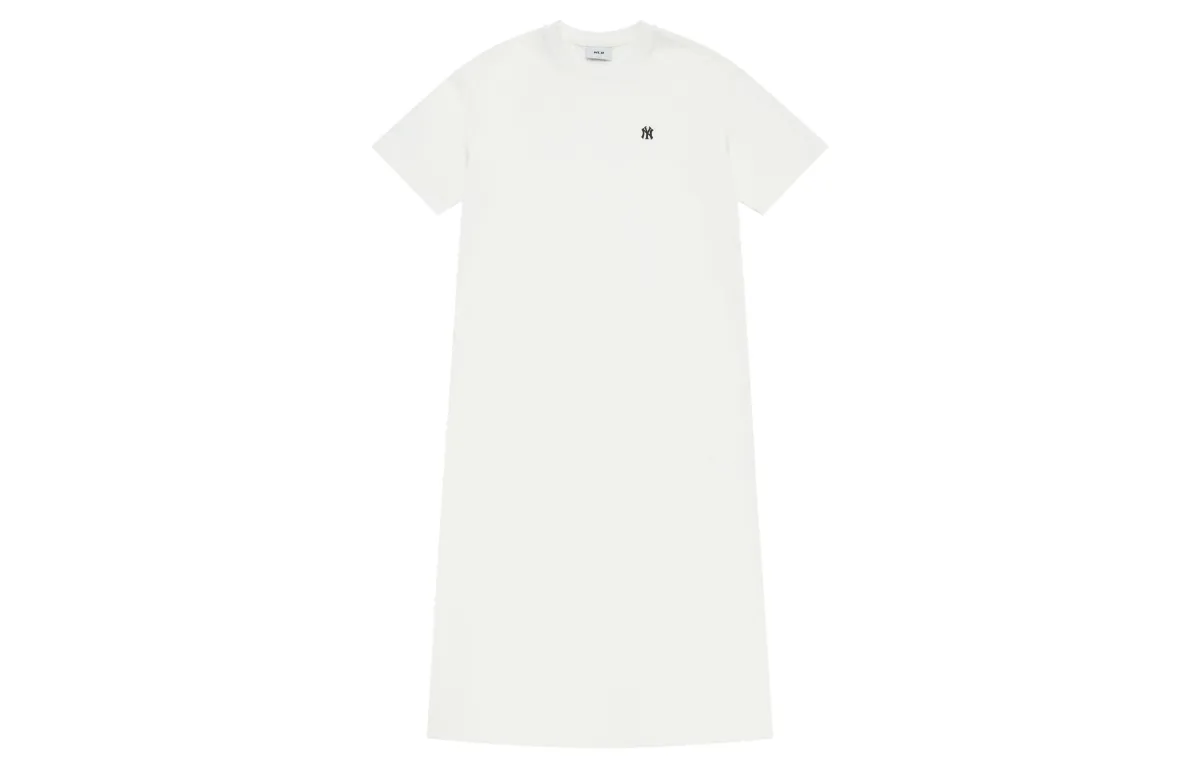 MLB New York Yankees Basic Collection SS25 Short Sleeved Dress Women's White