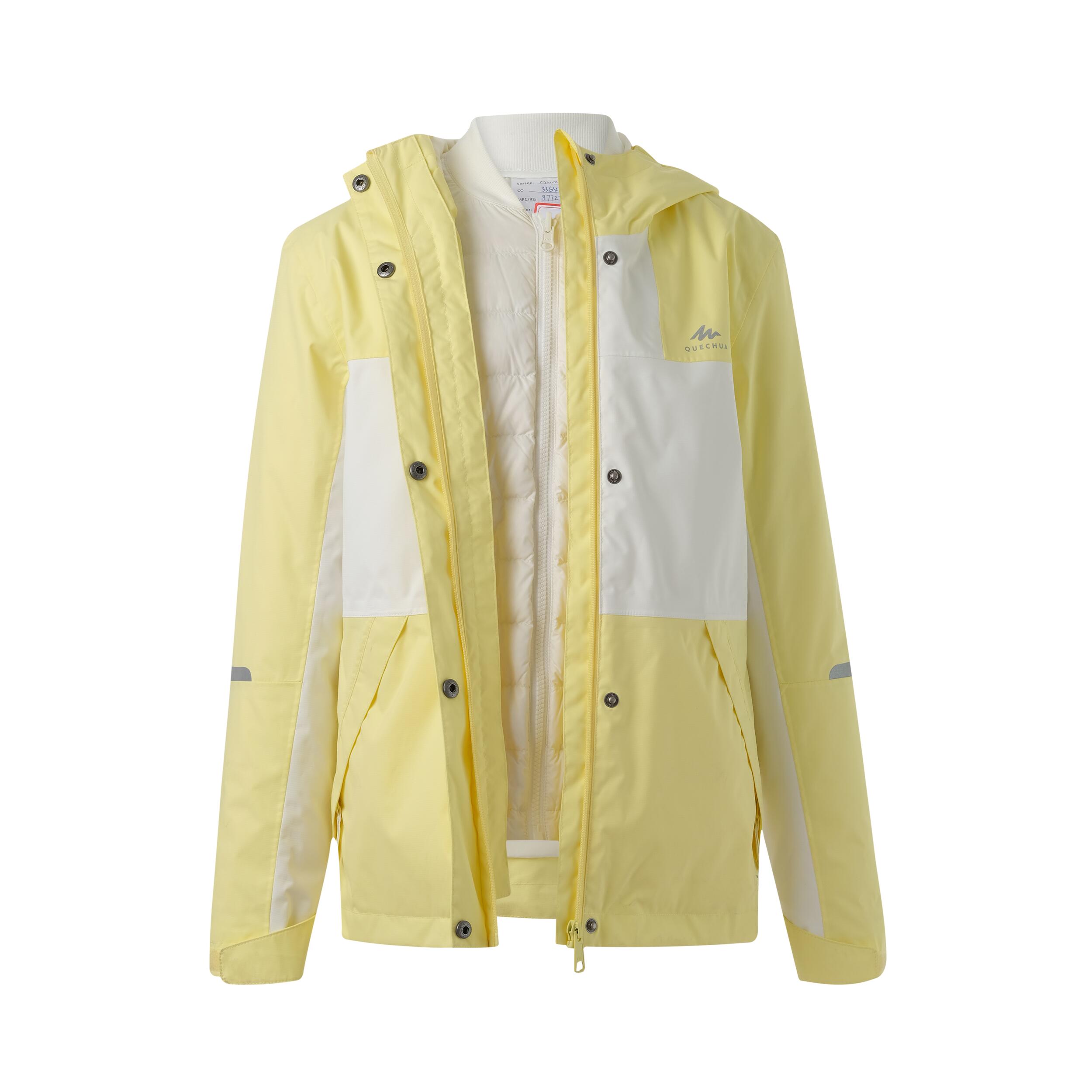 Decathlon DECATHLON Jacket SH500 QUECHUA waterproof and warm three-in-one light yellow youth