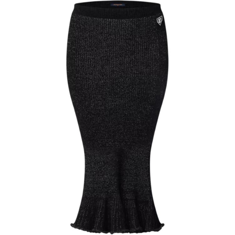 LOUIS VUITTON Flared Hem Ribbed Knit Skirt