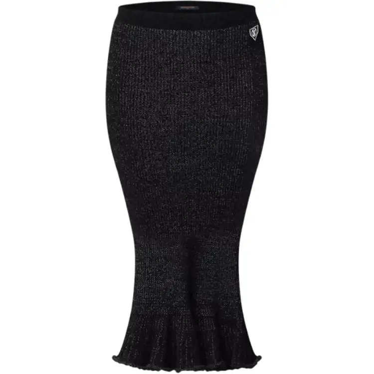 LOUIS VUITTON Flared Hem Ribbed Knit Skirt