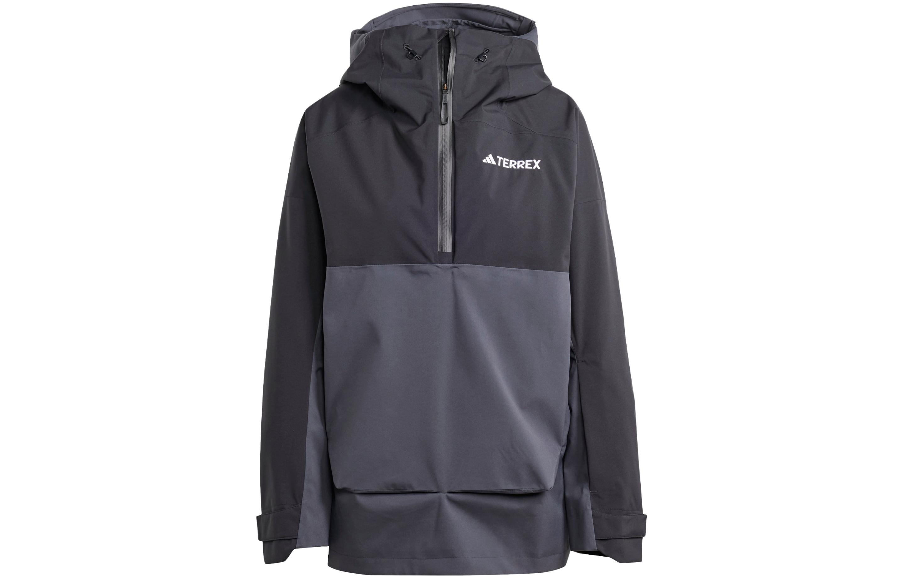 Adidas Xperior 2l Lined Rain.Rdy Anorak Colorblock Logo Logo Outdoor Sports Windproof and Waterproof Hooded 2L Ski Jacket Women's Black