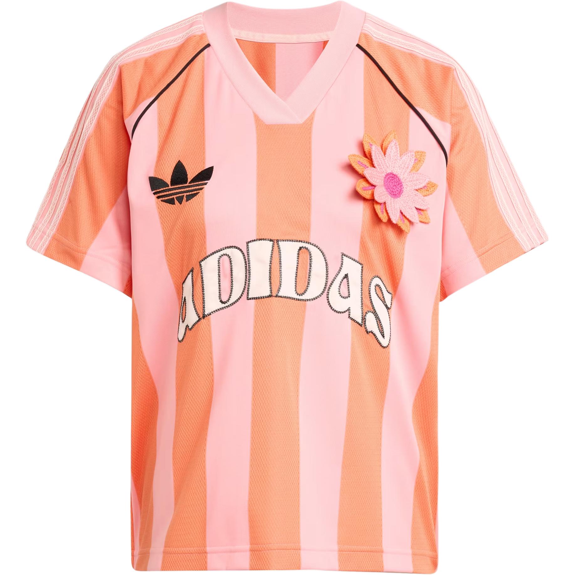 Adidas Striped Flower embellished T shirt