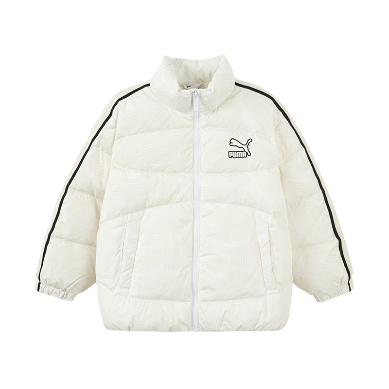 Куртка PUMA Sportstyle STAND COLLAR DOWN JACKET B (белая с принтом)