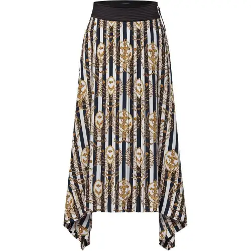 LOUIS VUITTON Striped Anchor Maxi Skirt