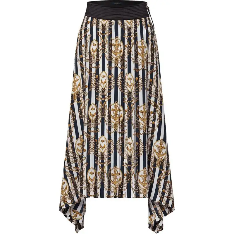 LOUIS VUITTON Striped Anchor Maxi Skirt