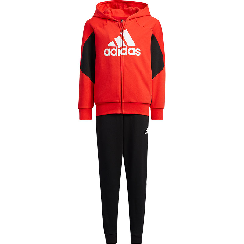 Adidas, sports suit, long-sleeve with zipper with hood, jacket, children's trousers, with your logo imprint, loose straight fit