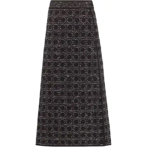 DIOR SS24 Casual Long Skirt Women's Black