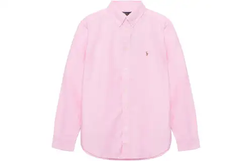 Polo Ralph Lauren Shirt, pony, pink children's long-sleeve, with embroidery, oxford cloth