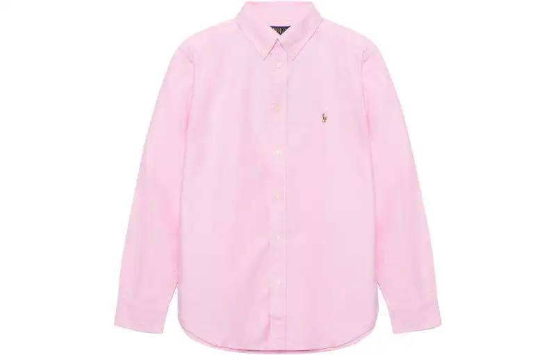 Polo Ralph Lauren Shirt, pony, pink children's long-sleeve, with embroidery, oxford cloth