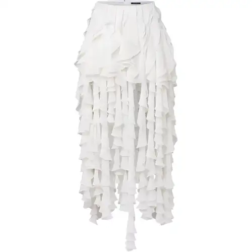 Lv Silk Georgette Ruffle Skirt