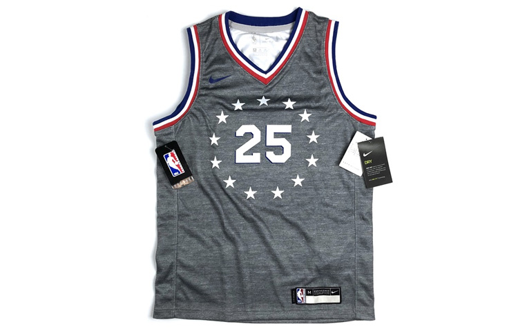 Мужская баскетбольная майка Nike SW Ben Simmons 76ers (серая)