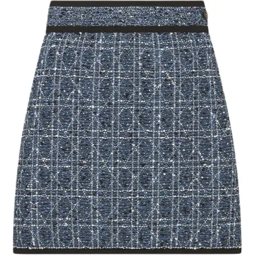 DIOR SS25 Casual Short Skirts Women's Blue White Mixed Color