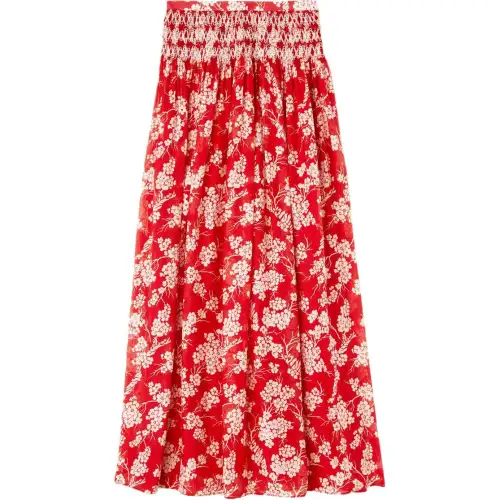 Loro Piana SS24 Casual Long Skirt Women's Tango Red