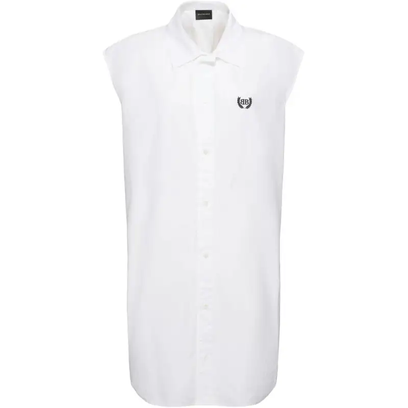 Balenciaga Short Sleeved Dress Women's White