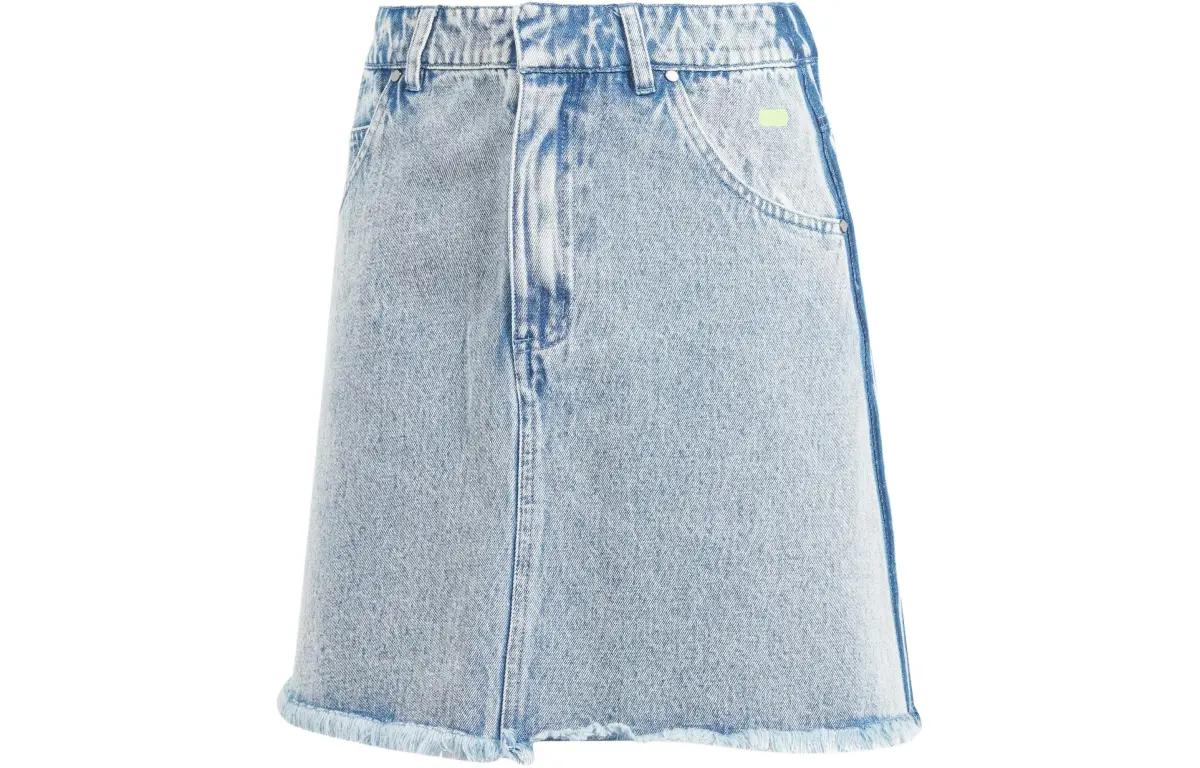 Adidas Originals Kseniaschnaider Frayed Denim Short Skirts Women's Light Gray Blue