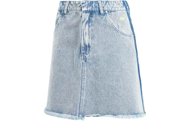 Adidas Originals Kseniaschnaider Frayed Denim Short Skirts Women's Light Gray Blue