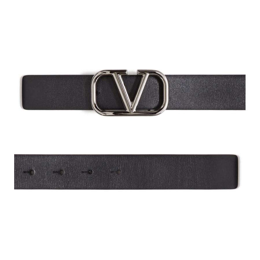 Мужской ремень Valentino Logo 3cm (черный) — фото 5