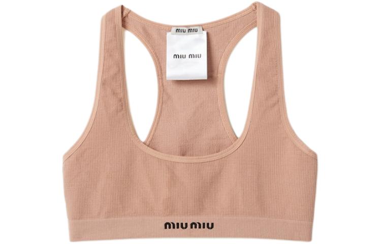 Женский топ MIU MIU SS24 (бежевый)