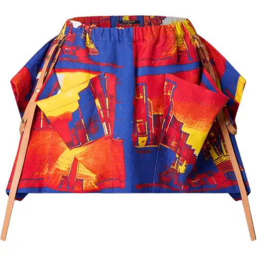 LOUIS VUITTON Salk Institute Print Pocket Mini Skirt Casual Short Skirts Women's Multicolor