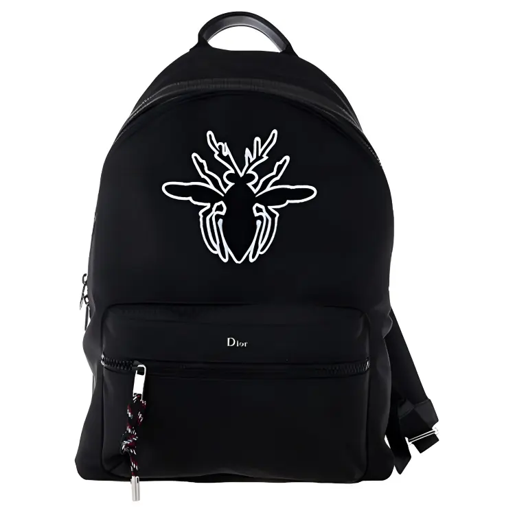 DIOR Nylon Fabric Backpack Unisex Black