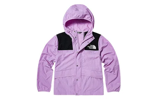 The north face, windproof long-sleeve with hood, purple children's sun protection clothing