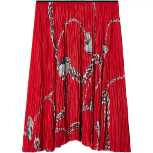 Burberry Chain-print Pleated Miniskirt