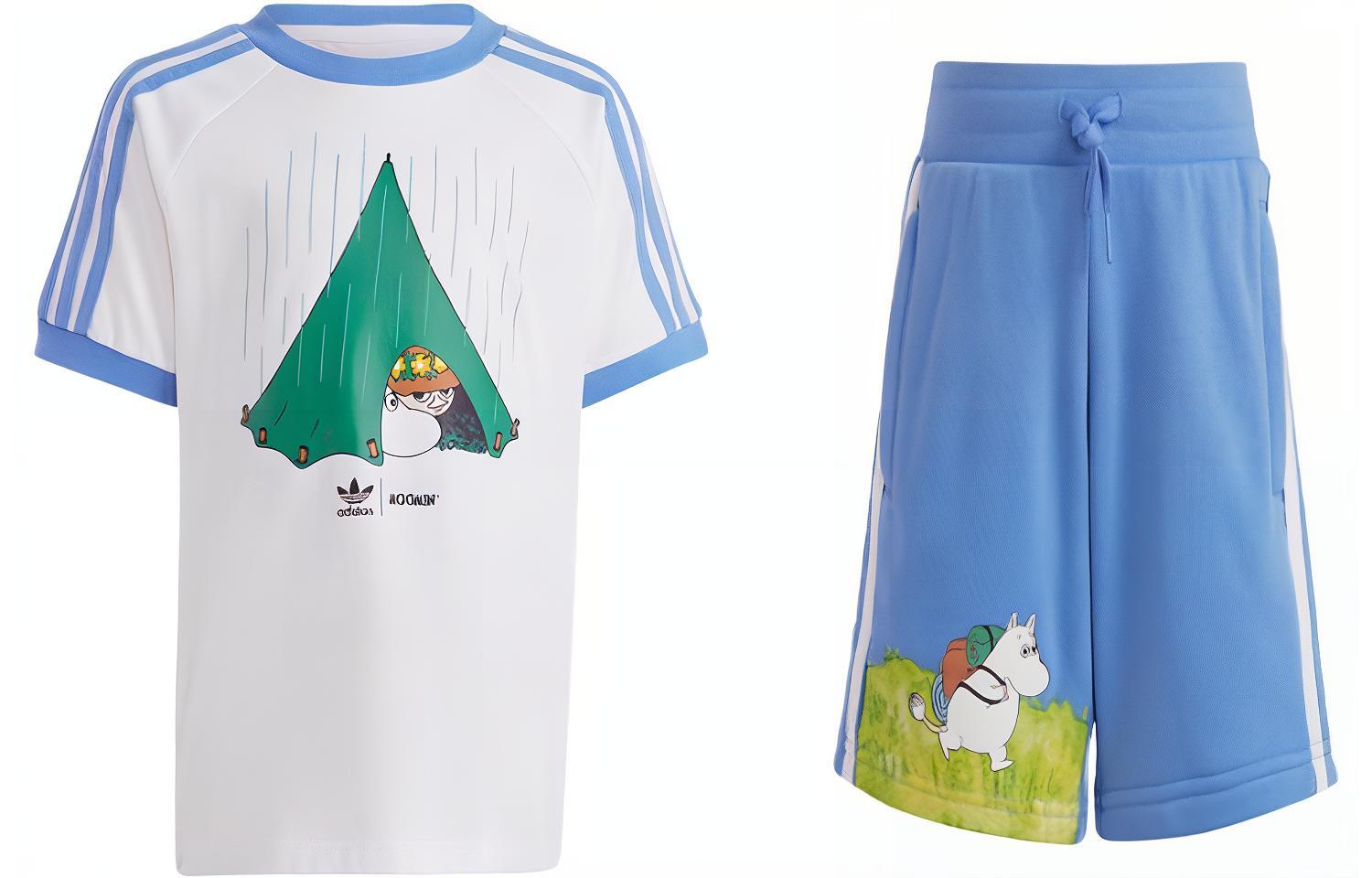 Костюм adidas x Moomin Спортивный (бело-голубой)
