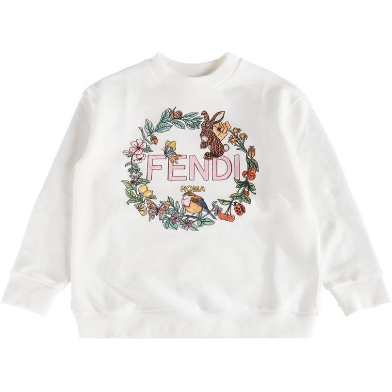 Детское худи Fendi FENDI Logo (белое)