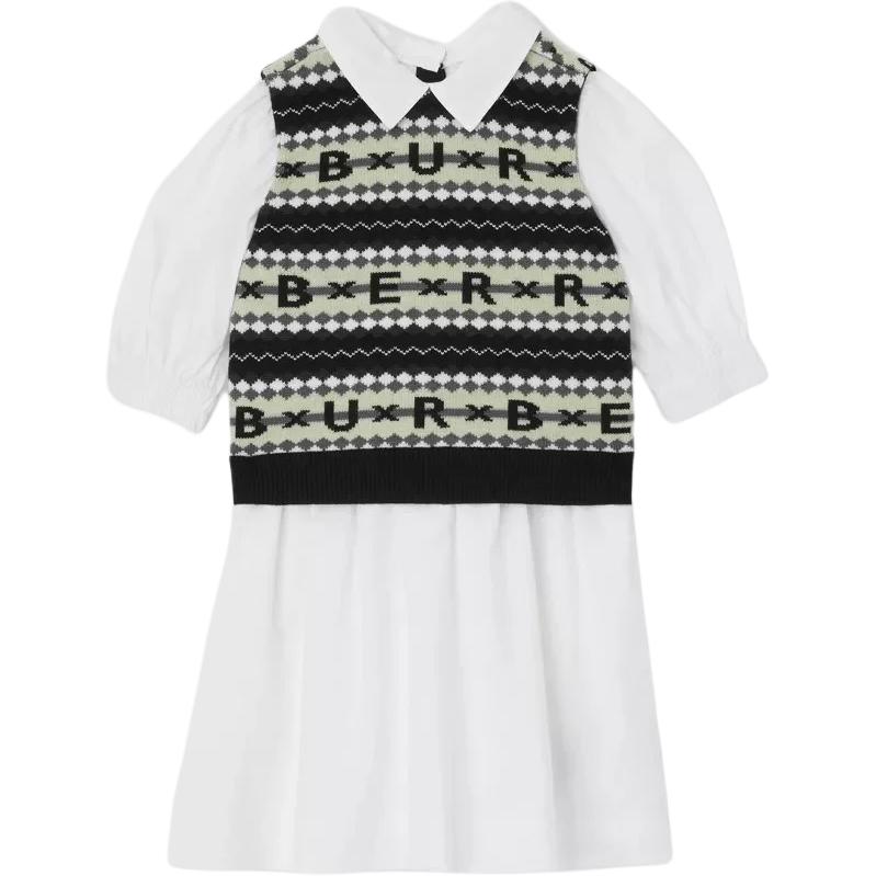Платье Burberry FW22 Logo (белый)