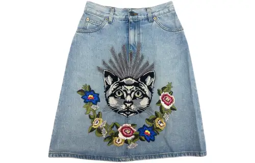 GUCCI Denim Short Skirts Women's Blue