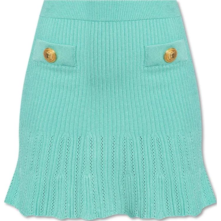 Женская юбка BALMAIN (лазурно-зеленая)