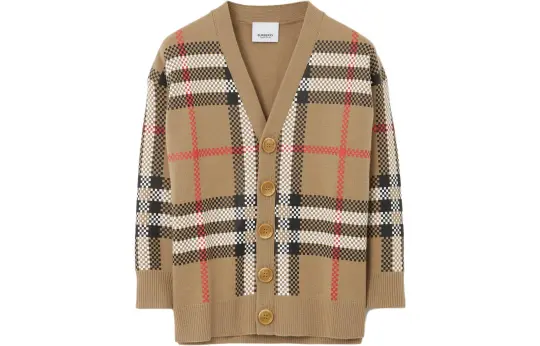 Burberry Sweater Kids' Apparel SS23 Wool Blend Cardigan Beige 80683991 Kids'