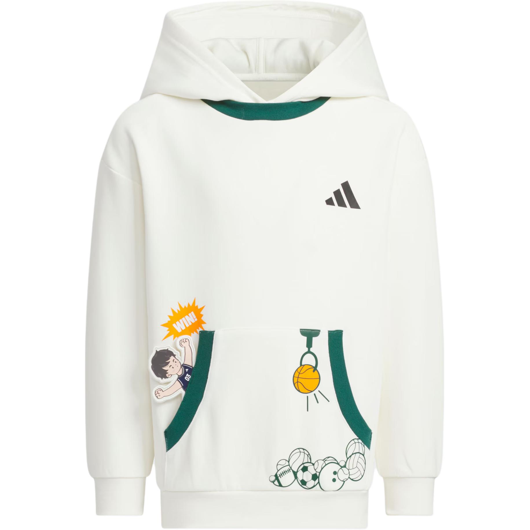 Мужское худи adidas GRAPHIC (бело-зеленое)