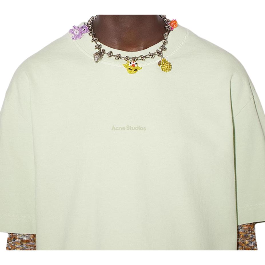 Женская футболка Acne Studios (розовая) — фото 4