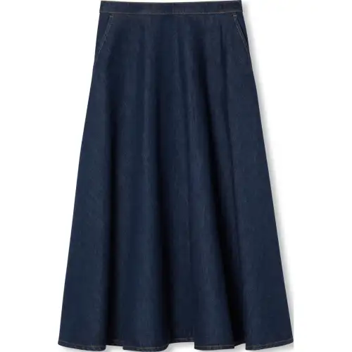 GUCCI SS24 Casual Long Skirt Women's Dark Blue