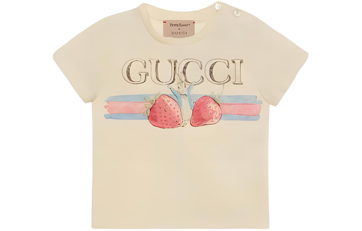 Футболка Gucci GUCCI x Peter Rabbit/T Logo (кремово-белая)