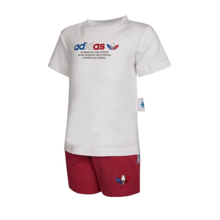 Женский костюм adidas originals (бело-малиновый)