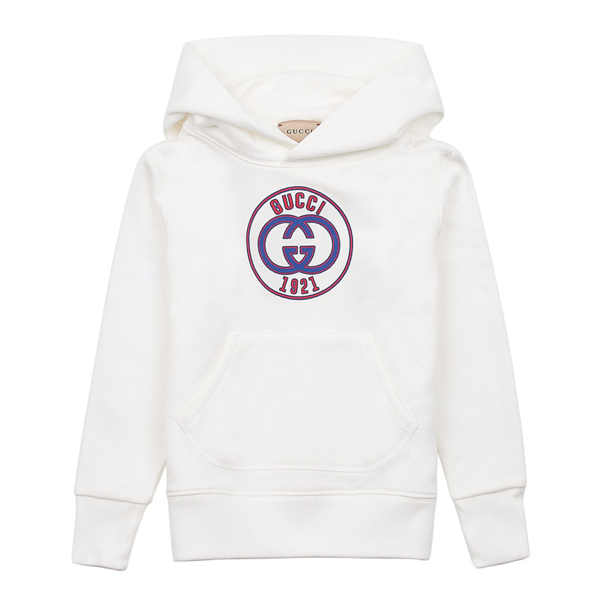 Мужское худи Gucci Printed Cotton Jersey Sweatshirt (белое)