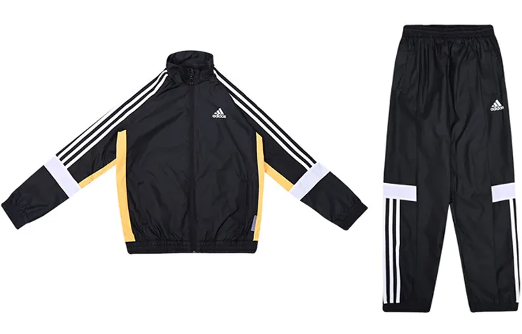 Adidas, black sports suit, with your logo imprint, for teenagers