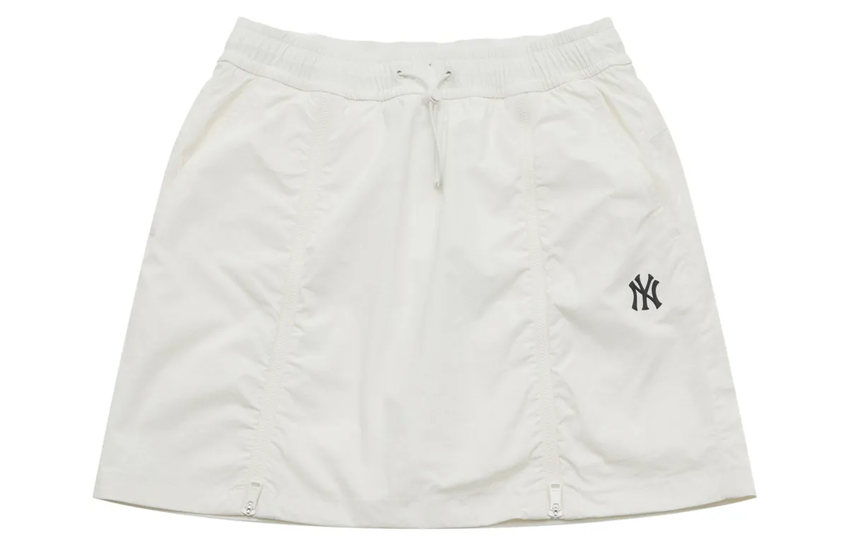 MLB New York Yankees Basic Collection SS25 Casual Short Skirts Women's Ivory White