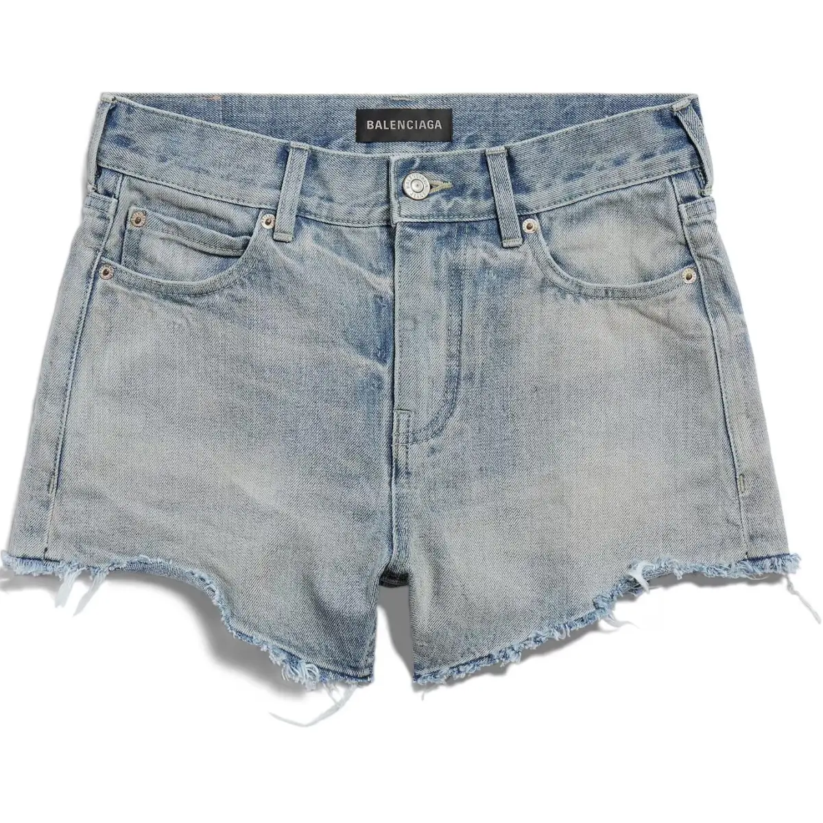 Balenciaga SS24 Denim Shorts Regular Fit Women's Light Blue
