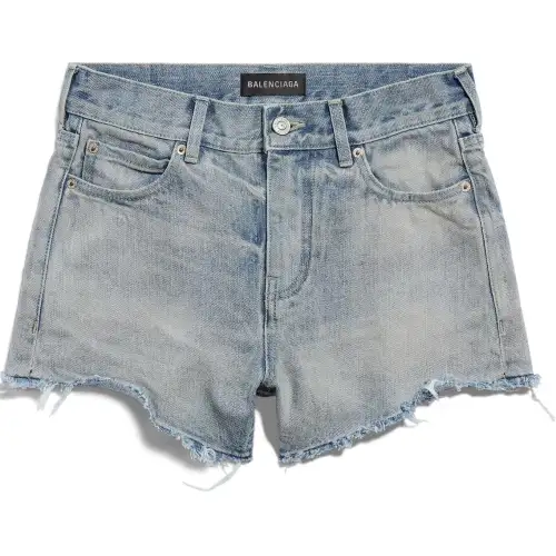 Balenciaga Women's Mini Shorts Light Blue