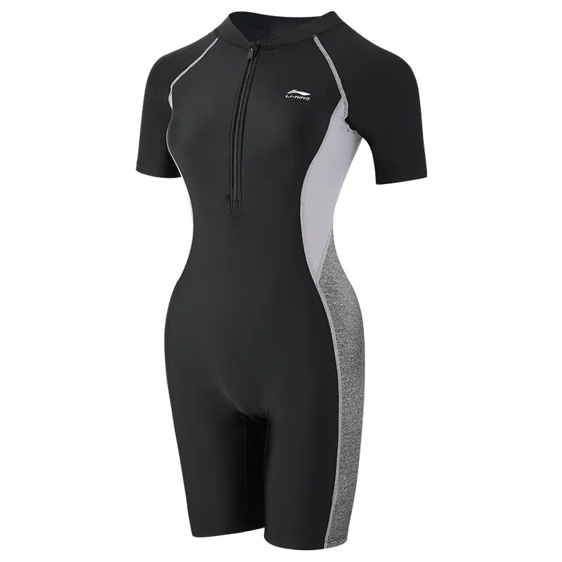 Li Ning One Piece Swimsuits Women's Black Gray